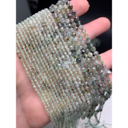 Каменные бусины, Пренит, шарик огранка, 2-2,5 мм, длина нити 38 см