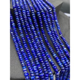 Каменные бусины, Лазурит, бублик, размер 4х2 мм, длина нити 38 см