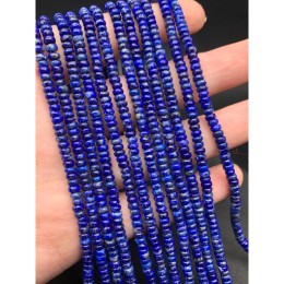 Каменные бусины, Лазурит, бублик, размер 4х2 мм, длина нити 38 см