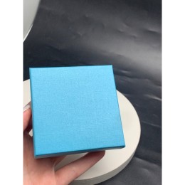 Подарочная коробочка, с ложементом, картонная, бирюзовая, размер 90х90х30 мм