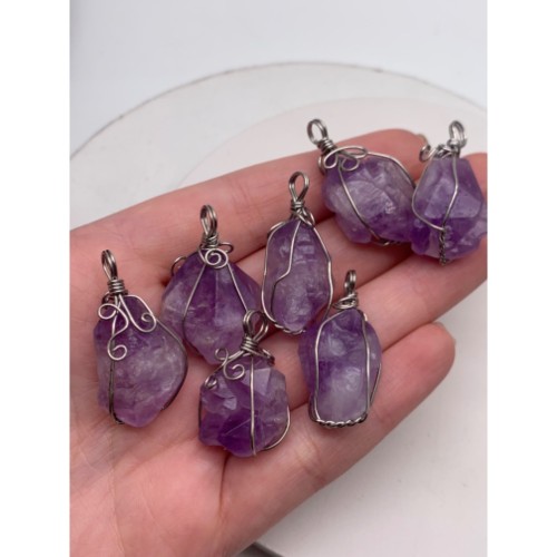 Каменные бусины, Аметист не обработанный, подвеска, размер ~ 20 х 20 мм, цена за 1 шт.