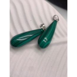 Подвеска, "капля", малахит (Конго), размер 29 х 10мм