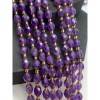 Каменные бусины, Аметист, овал, огранка, 6х8 мм, длина нити 38 см