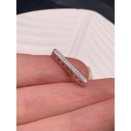 Разделитель, с фианитами, родированное модель SS 925 , на многорядное украшение, размер 22x4 мм