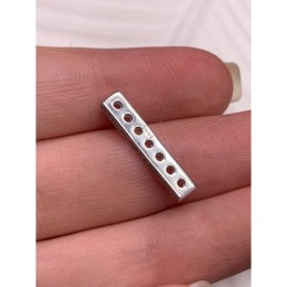 Разделитель, с фианитами, родированное модель SS 925 , на многорядное украшение, размер 22x4 мм