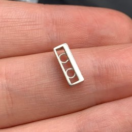 Разделитель, на многорядное украшение, вставка цирконии, модель 925, покрытие родий, размер 11х3 мм