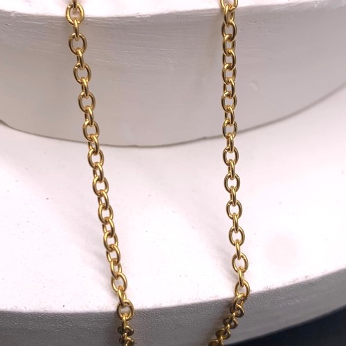 Цепь № 3, цвет золото, размер звена 2х2,5 мм, цена за 1 метр