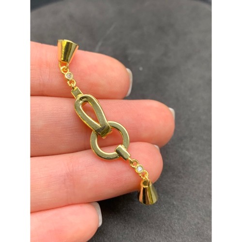 Застёжка, замочек, латунь, цвет золото, общая длина 55 мм