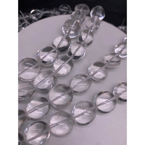 Каменные бусины, Горный хрусталь, фриформы, 20х15 мм, длина нити 38 см