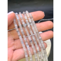 Каменные бусины, Агат серый, халцедон, шайба, 4х2 мм, длина нити 38 см