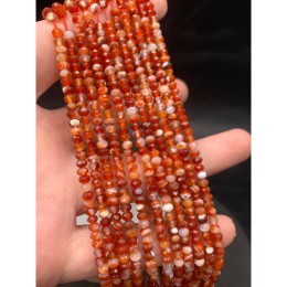 Каменные бусины, Сердолик Мульти, рондель, огранка, 4х2,5 мм, длина нити 38 см