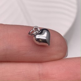 Подвеска, Сердце объемное,  модель SS 925 , размер 9х8 мм, цена за 1 шт.