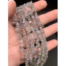Каменные бусины, Лабрадор, крошка, фриформы, 5х3 мм, длина нити 76 см