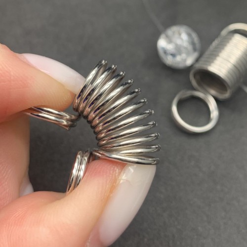 Удерживатель нити, пружинка, латунь, цвет серебро/родий, размер 30х12 мм,цена за пару ( 2шт.)