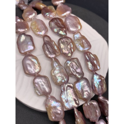 Каменные бусины, Жемчуг, розовый, барочный, размер 20х14 мм, цена за пару