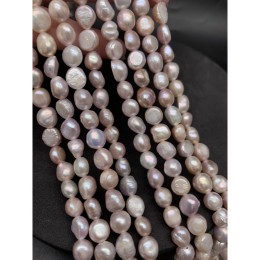 Каменные бусины, Жемчуг, розовый, фриформы, 9-10 мм, длина нити 34 см