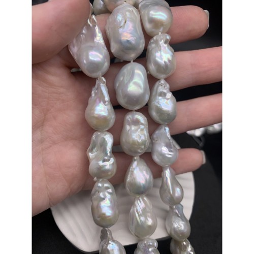 Каменные бусины, Жемчуг, барочный, люкс, 26х15 мм, цена за 2 шт.