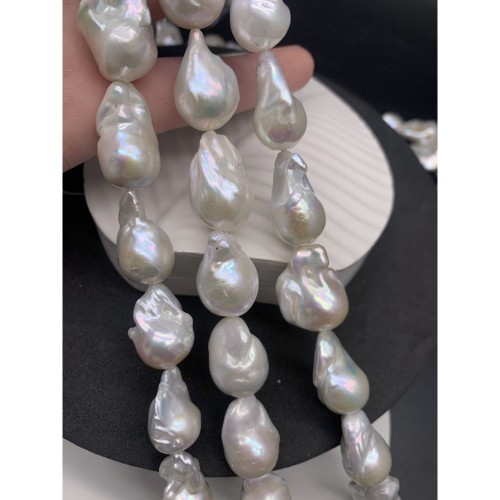 Каменные бусины, Жемчуг, барочный, люкс, 26х15 мм, цена за 2 шт.