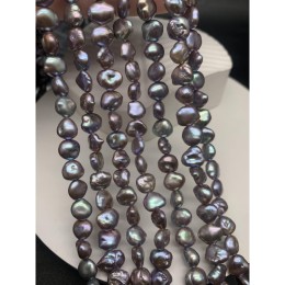 Каменные бусины, Жемчуг, цвет павлин, фриформы, 9х4 мм, длина нити 39см