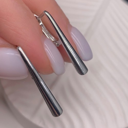 Швензы, родий/латунь, цвет серебро, размер 26х11 мм