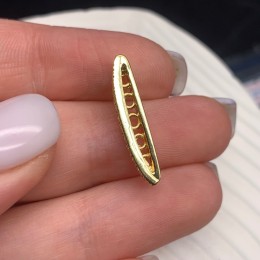 Коннектор, разделитель, на пять рядов, вставка фианиты, латунь, цвет золото, размер 24х4 мм, цена за 1 шт.