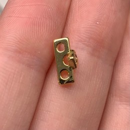 Коннектор, разделитель, на два ряда, вставка фианит, латунь, цвет золото, размер 10х4,5 мм, цена за 1 шт.