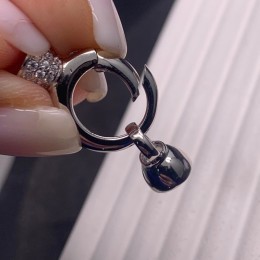 Замок "Круг", с циркониями, покрытие родий, модель SS 925, размер 26х14 мм, цена за 1 шт.