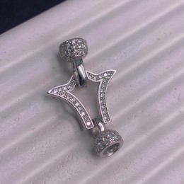 Замок, со стразами, родированное модель SS 925 , 26х17 мм