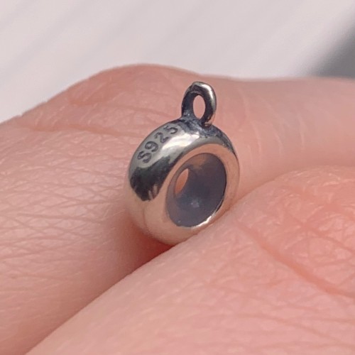 Бейл, модель SS 925, покрытие родий, размер 7х3 мм, цена за 1 шт.