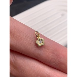 Подвеска "цветок",с кристаллом, модель SS 925 с позолотой, размер 6 мм, цена за 1 шт.