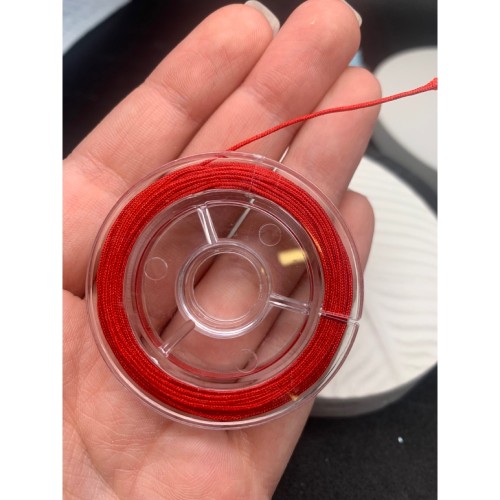 Шнур для плетения браслетов, красный, толщина 0,8 мм, 10 м/катушка, цена за 1 шт