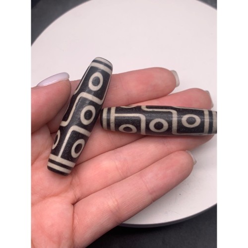 Бусина Дзи, люкс, Агат, 9 глаз, 59х16 мм, цена за 1 шт.