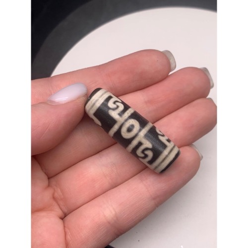 Бусина Дзи, люкс, Агат, Пурба, 40х14 мм, цена за 1 шт.