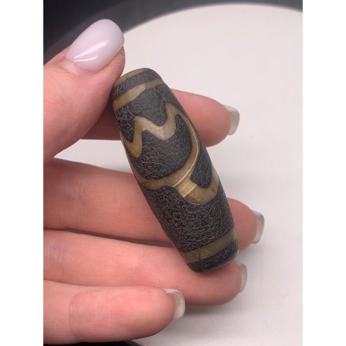 Бусина Дзи, люкс, Агат, Лотос, 55х20 мм, цена за 1 шт.