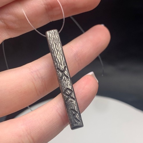 Подвеска, Руны, нержавеющая сталь, размер 45х6 мм