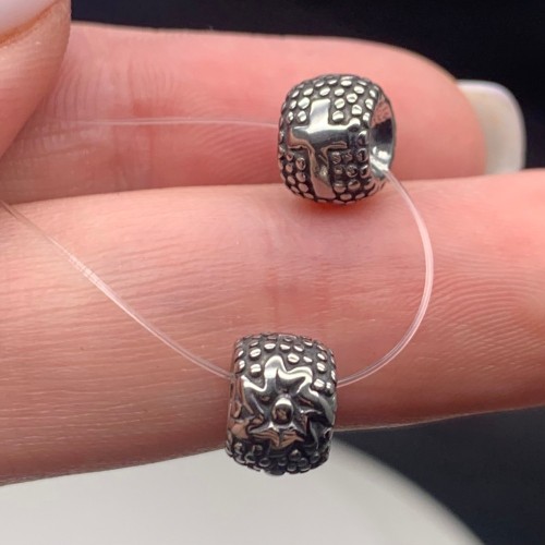 Бусина, разделитель, с крестом, нержавеющая сталь, размер 9х6 мм