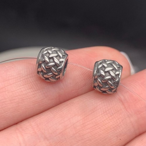 Бусина, разделитель, Узлы, нержавеющая сталь, размер 9х7 мм