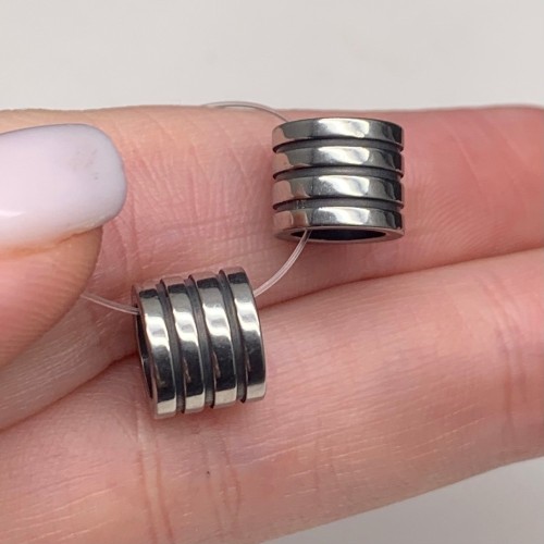 Бусина, разделитель, нержавеющая сталь, размер 10х8 мм