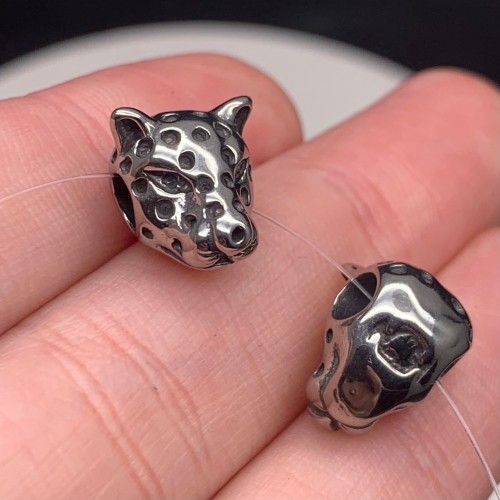 Бусина, разделитель, Гепард, нержавеющая сталь, размер 14х9 мм