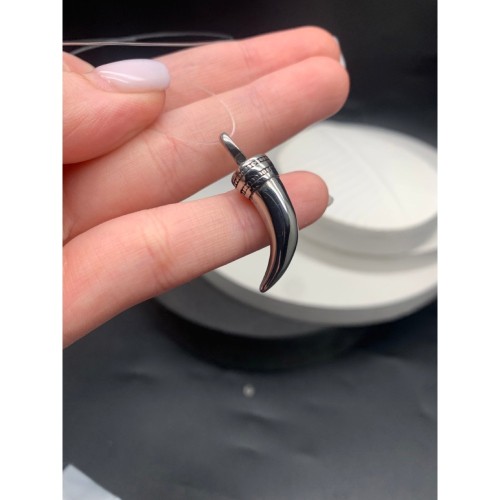 Подвеска, Клык, нержавеющая сталь, размер 34х10 мм