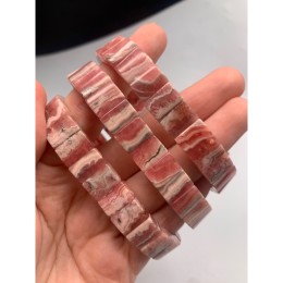Браслет, Родохрозит, Люкс, размер 12х7,5 мм, 24 пластины