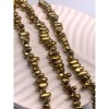 Каменные бусины, Гематит синтетический, фриформы, цвет золото, размер 5х8 мм, длина нити 40 см