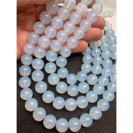 Каменные бусины, Опалит, имитация, шарик гладкий, 12 мм, длина нити 38 см