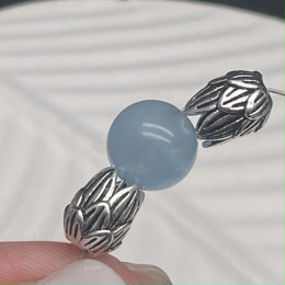 Бусина "Лотос", тайское серебро, размер 9х7,5 мм, цена за 1 шт.