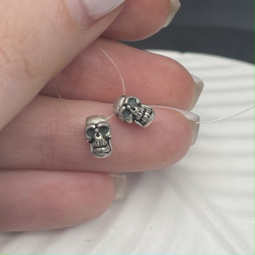 Разделитель, "Череп", тайское серебро, размер 7,5х5 мм, цена за 1 шт.