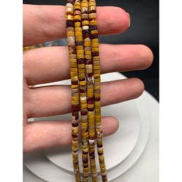 Каменные бусины, Яшма Мукаит, шайба, 4х2 мм, длина нити 38 см