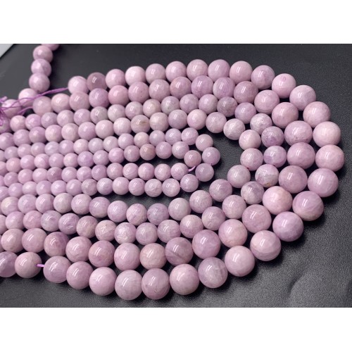 Каменные бусины, Кунцит, шарик гладкий 6 мм, нить 19 см