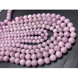Каменные бусины, Кунцит, шарик гладкий 6 мм, нить 38 см