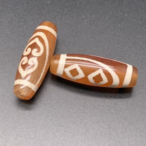 Бусина Дзи "114" из сердолика, Дордже-Жуи, размер 30х10 мм, цена за 1 шт