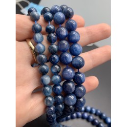 Каменные бусины, Кианит, шарик гладкий 8 мм, длина нити 38 см